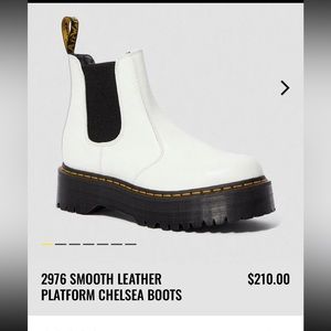 Dr Martens Chelsea White Leather Boots sz 9